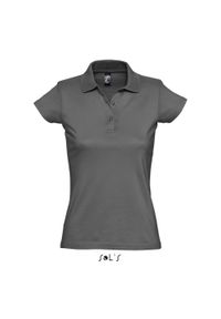 SOL'S - Damska koszulka polo Sol's Prescott. Okazja: na co dzień. Typ kołnierza: polo. Kolor: szary. Styl: casual #1
