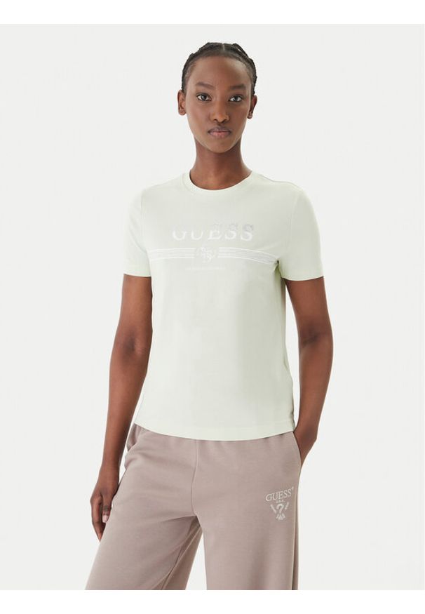 Guess T-Shirt V6GI07 K2968 Zielony Regular Fit. Kolor: zielony. Materiał: bawełna