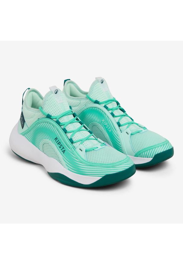 ALLSIX - Buty do siatkówki Kipsta Stability 500. Kolor: zielony. Sport: siatkówka