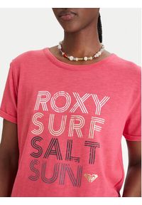 Roxy T-Shirt ERJZT06024 Różowy Regular Fit. Kolor: różowy. Materiał: bawełna #3