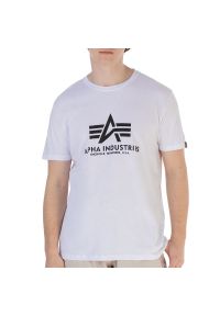Koszulka Alpha Industries Basic T-shirt 10050109 - biała. Kolor: biały. Materiał: bawełna. Długość rękawa: krótki rękaw. Długość: krótkie