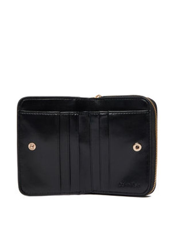 Calvin Klein Mały Portfel Damski Ck Croc Medium Flap Zip Around LV04F1095G Czarny. Kolor: czarny. Materiał: skóra