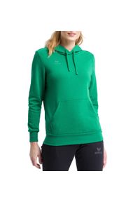 ERIMA - Damska bluza z kapturem Erima Basic. Typ kołnierza: kaptur. Kolor: zielony. Materiał: bawełna. Sport: fitness