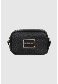 Valentino by Mario Valentino - VALENTINO Tłoczona czarna torebka z przypinaną saszetką sunny re haversack. Kolor: czarny. Materiał: z tłoczeniem