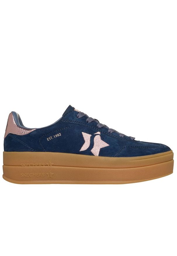 skechers - Buty damskie Skechers Academy HI - Elevated Essence 185430NVPK - granatowe. Zapięcie: sznurówki. Kolor: niebieski. Materiał: zamsz, guma. Szerokość cholewki: normalna. Model: Skechers Sport