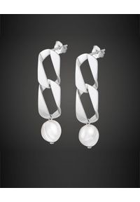SIN BY MANNEI - Srebrne kolczyki Chunky Pearls. Materiał: srebrne. Kolor: srebrny. Kamień szlachetny: perła