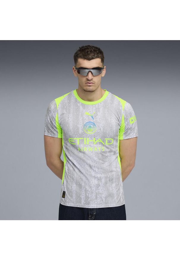 Puma - Męska trzecia koszulka Manchester City 25/26 PUMA. Kolor: wielokolorowy, niebieski, zielony. Sport: piłka nożna