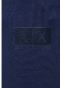 Armani Exchange spodnie męskie kolor granatowy gładkie. Kolor: niebieski. Materiał: dzianina. Wzór: gładki