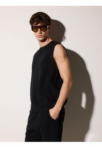 Reserved - Kamizelka z lnem - czarny. Kolor: czarny. Materiał: len #1