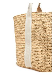 TOMMY HILFIGER - Tommy Hilfiger Torebka Th Spring Logo Tote AW0AW17196 Beżowy. Kolor: beżowy