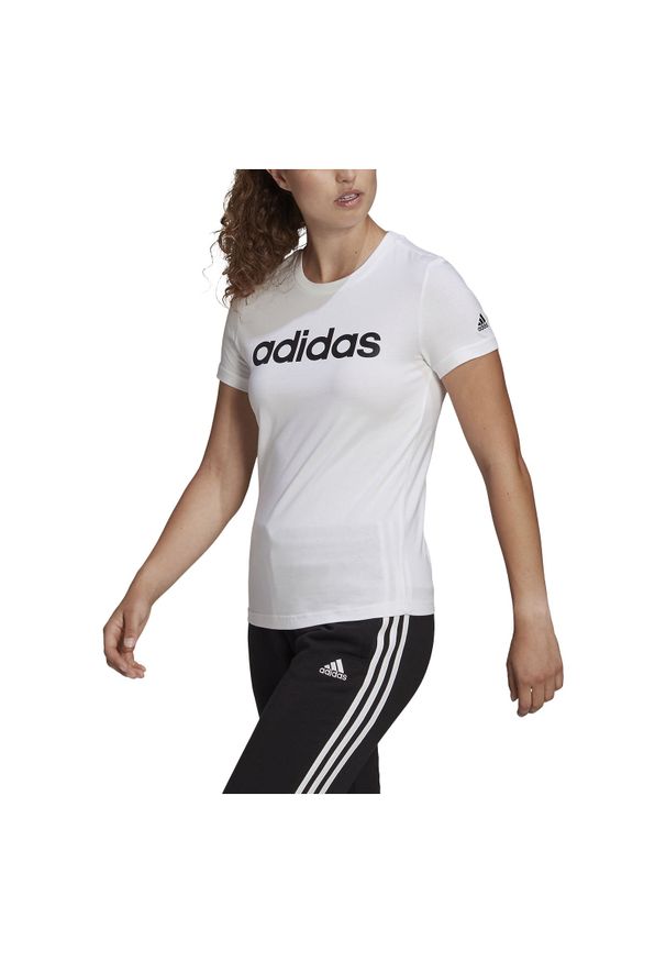 Adidas - Koszulka damska adidas Loungewaer Essentials GL0768. Materiał: dzianina, bawełna, dresówka. Wzór: gładki