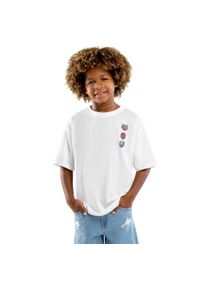 SIROKO - Koszulka sportowa lifestyle chłopięca Kitty krótki rękaw bawełna. Kolor: biały. Materiał: bawełna. Długość rękawa: krótki rękaw. Długość: krótkie. Sport: joga i pilates #1