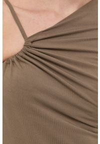 Birgitte Herskind bluzka damska kolor brązowy gładka. Kolor: brązowy. Materiał: włókno, dzianina. Wzór: gładki #3