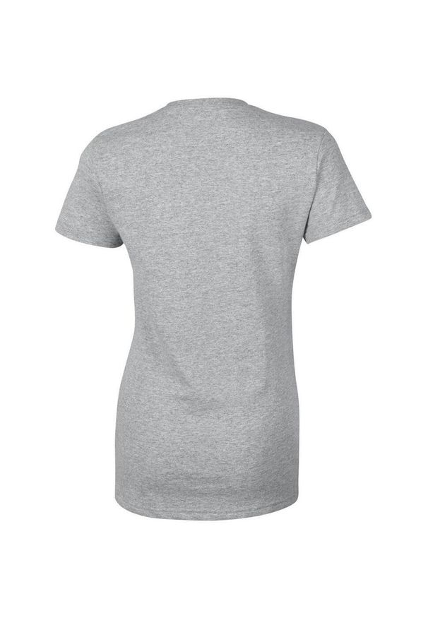GILDAN - Damska Koszulka T-shirt Krótki Rękaw Top. Kolor: szary. Długość rękawa: krótki rękaw. Długość: krótkie