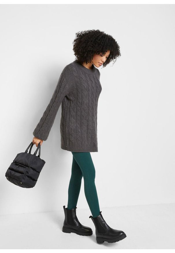 bonprix - Legginsy (2 pary). Kolor: czerwony. Materiał: bawełna. Długość: długie