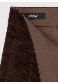 Pako Lorente - PAKO LORENTE - Brązowe spodnie z zakładkami. Kolor: brązowy. Materiał: elastan, sztruks, bawełna. Sezon: zima, jesień #3