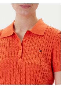 TOMMY HILFIGER - Tommy Hilfiger Sweter Fine WW0WW41474 Pomarańczowy Regular Fit. Kolor: pomarańczowy