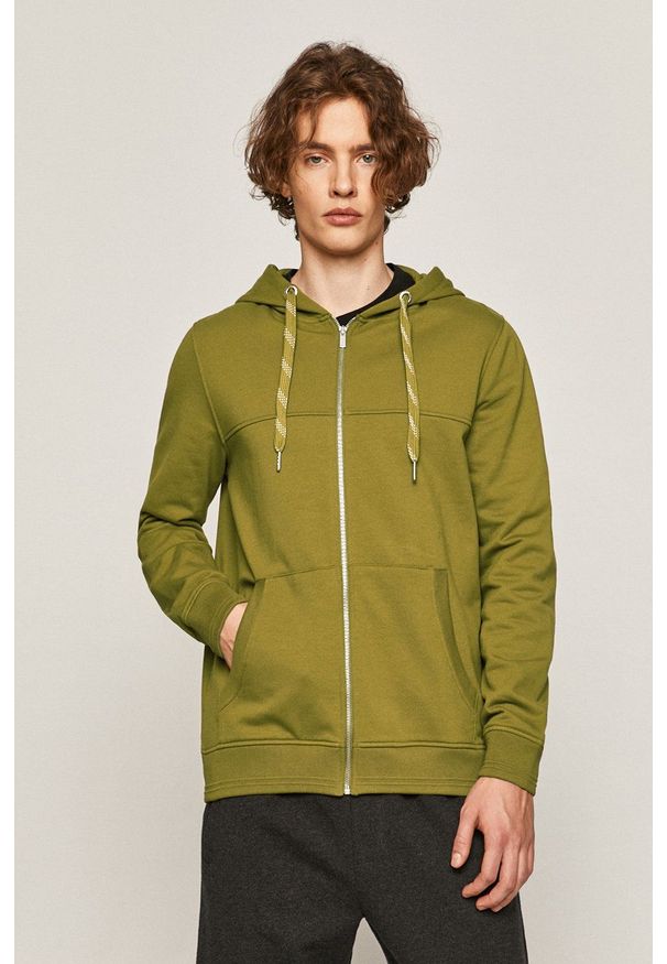 medicine - Medicine - Bluza Basic. Okazja: na co dzień. Typ kołnierza: kaptur. Kolor: zielony. Materiał: dzianina. Wzór: gładki. Styl: casual