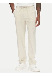 Lindbergh Spodnie materiałowe 30-003030 Beżowy Relaxed Fit. Kolor: beżowy. Materiał: bawełna