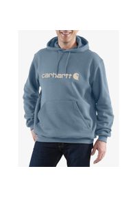 Bluza z kapturem męska Carhartt Signature Logo Sweatshirt. Typ kołnierza: kaptur. Kolor: niebieski