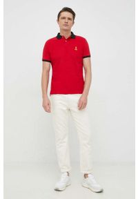 Polo Ralph Lauren polo bawełniane kolor czerwony gładki. Typ kołnierza: polo. Kolor: czerwony. Materiał: bawełna. Długość: krótkie. Wzór: gładki #2