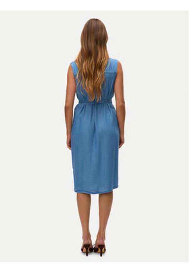 Vero Moda Sukienka letnia Bree 10304888 Niebieski Regular Fit. Kolor: niebieski. Materiał: lyocell. Sezon: lato