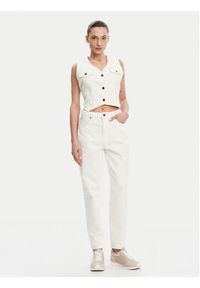 Guess Jeans Kamizelka W5GN74 D5M62 Biały Regular Fit. Kolor: biały. Materiał: bawełna #3