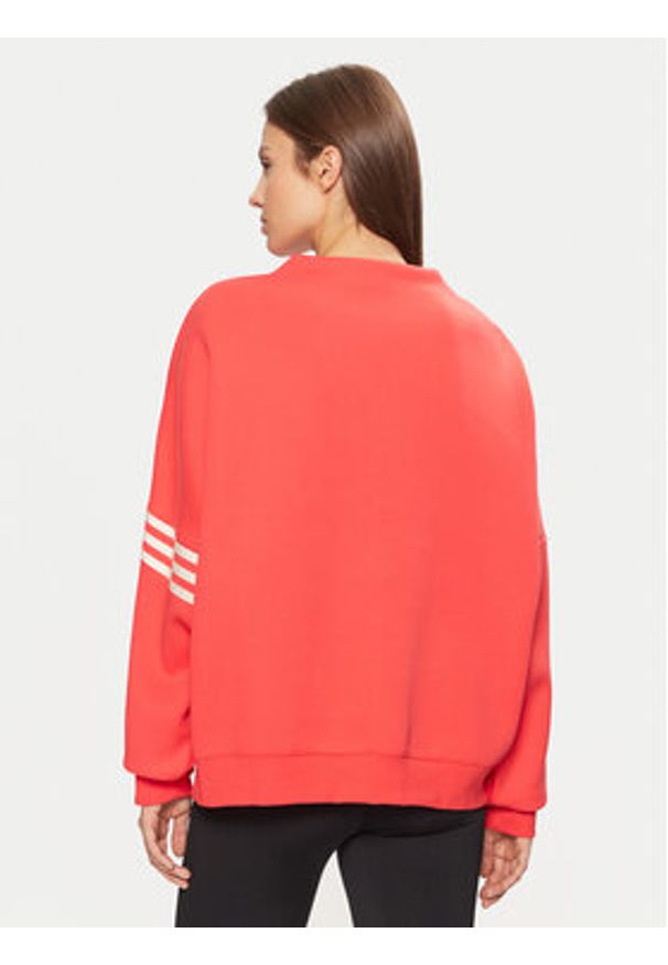 Adidas - adidas Bluza Neuclassics JI8521 Czerwony Oversize. Kolor: czerwony. Materiał: syntetyk, bawełna