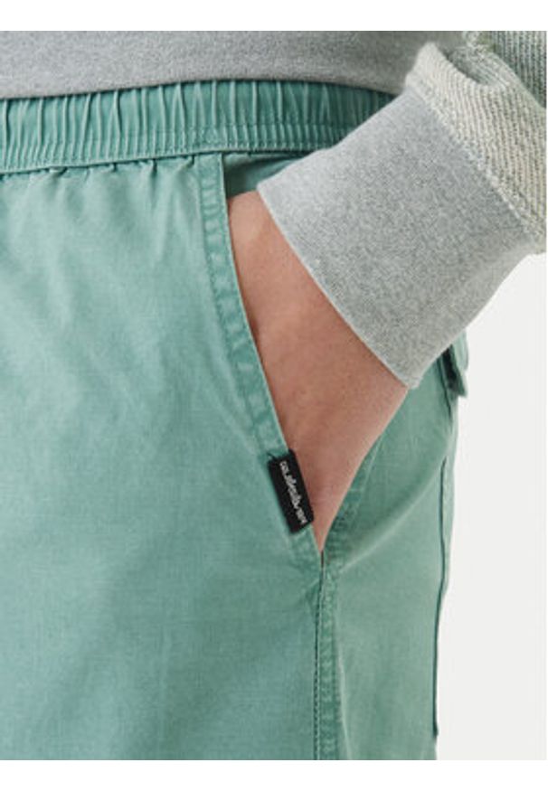 Quiksilver Szorty materiałowe Taxer Fatigue EQYWS03897 Zielony Regular Fit. Kolor: zielony. Materiał: bawełna