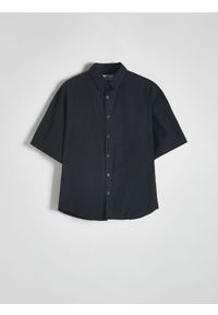 Reserved - Koszula oversize - czarny. Kolor: czarny. Materiał: bawełna #1