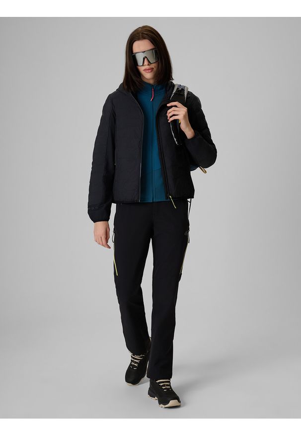 4f - 4F Spodnie trekkingowe szybkoschnące damskie - czarne XL. Kolor: czarny. Materiał: tkanina. Sezon: lato. Sport: turystyka piesza