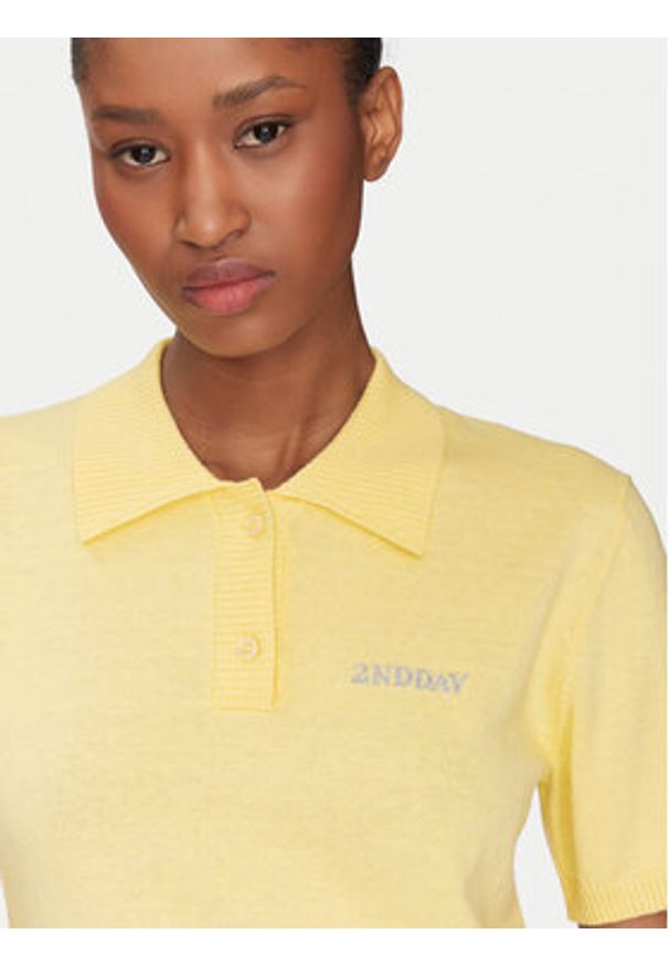 2NDDAY Sweter Jean 2252348408 Żółty Regular Fit. Kolor: żółty. Materiał: bawełna
