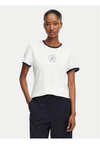 TOMMY HILFIGER - Tommy Hilfiger T-Shirt Th Roundal WW0WW50032 Biały Regular Fit. Kolor: biały. Materiał: bawełna #1