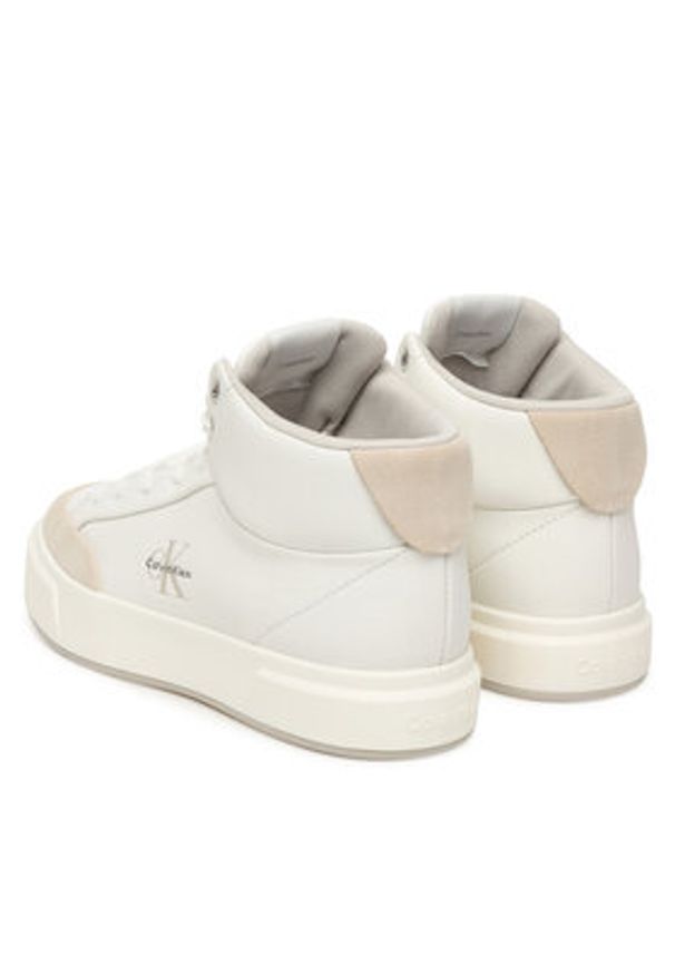 Calvin Klein Sneakersy Basket Cups High Laceup Lth Mix YW0YW02024 Biały. Kolor: biały. Materiał: skóra