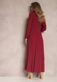 Renee - Bordowa Sukienka Hillcrest. Kolor: czerwony. Długość rękawa: długi rękaw. Typ sukienki: koszulowe. Długość: maxi