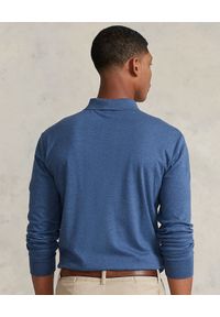 Ralph Lauren - RALPH LAUREN - Niebieska bluzka polo z logo. Typ kołnierza: polo. Kolor: niebieski. Materiał: bawełna. Długość rękawa: długi rękaw. Długość: długie. Wzór: haft, melanż, kolorowy #5
