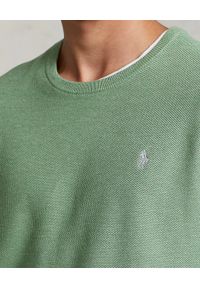 Ralph Lauren - RALPH LAUREN - Zielona bluza z haftowanym logo Regular Fit. Typ kołnierza: polo. Kolor: zielony. Materiał: bawełna. Długość: długie. Wzór: haft. Styl: klasyczny