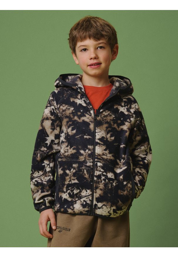 4f - 4F Polar regular z kapturem chłopięcy - multikolor 128 (7-8 lat). Typ kołnierza: kaptur. Kolor: wielokolorowy. Materiał: polar. Długość rękawa: raglanowy rękaw. Sezon: lato. Sport: turystyka piesza