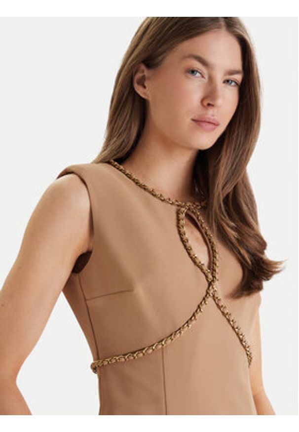 Marciano Guess Sukienka koktajlowa 6RGK18 9373Z Beżowy Regular Fit. Kolor: beżowy. Materiał: syntetyk. Styl: wizytowy