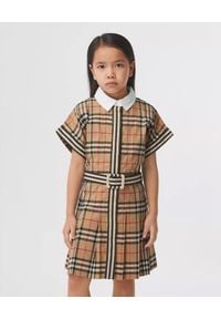BURBERRY CHILDREN - Bawełniana sukienka w kratę 3-10 lat. Kolor: beżowy. Materiał: bawełna. Sezon: lato #1