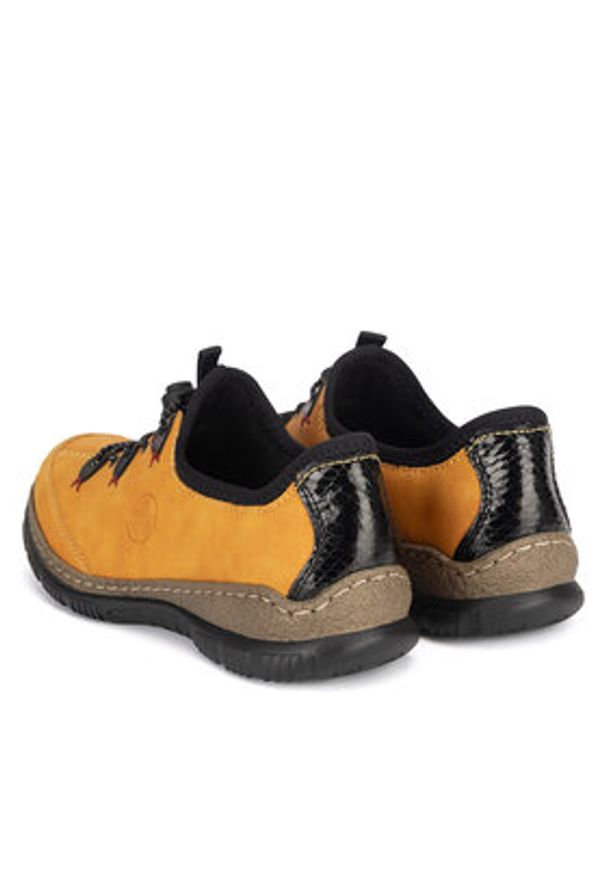 Rieker Półbuty N3271-68 Żółty. Kolor: żółty. Materiał: skóra