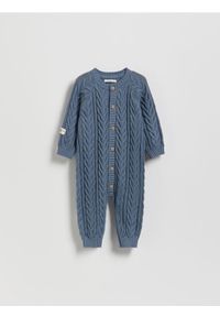 Reserved - Dzianinowy kombinezon - granatowy. Kolor: niebieski. Materiał: dzianina #1
