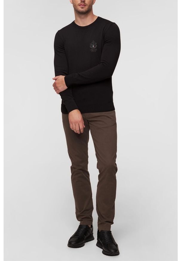 Aeronautica Militare - AERONAUTICA MILITARE Czarny męski sweter Crew Neck, Rozmiar 3XL. Kolor: czarny