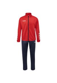 Zestaw dresów sportowych dla dorosłych Hummel Promo Poly Suit. Kolor: czerwony, różowy, niebieski, wielokolorowy. Materiał: dresówka. Sport: piłka nożna #1
