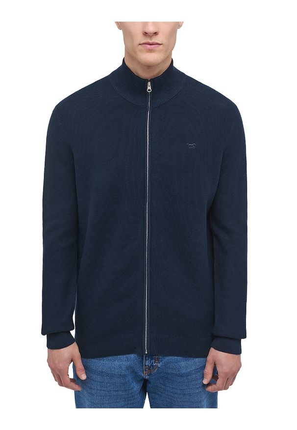 Mustang Style Edgar Zip Cardigan Total Eclipse 1014116 5226 MĘSKI SWETER
