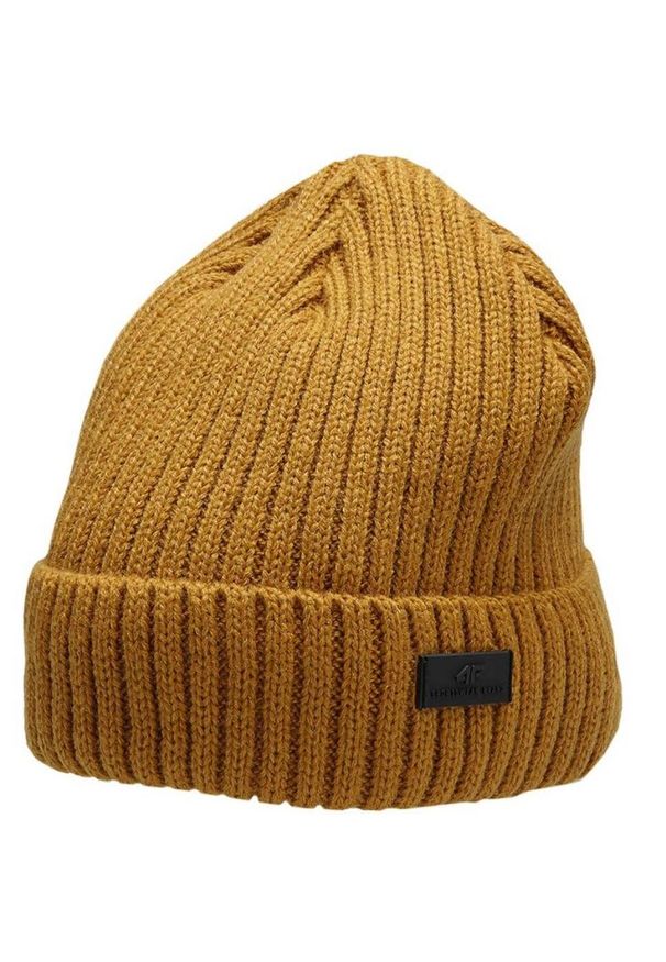 4f - H4Z22 CAM009 82S Beanie. Kolor: żółty