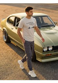 Sinsay - Bawełniana koszulka z nadrukiem - szary. Kolor: szary. Materiał: bawełna. Wzór: nadruk #1