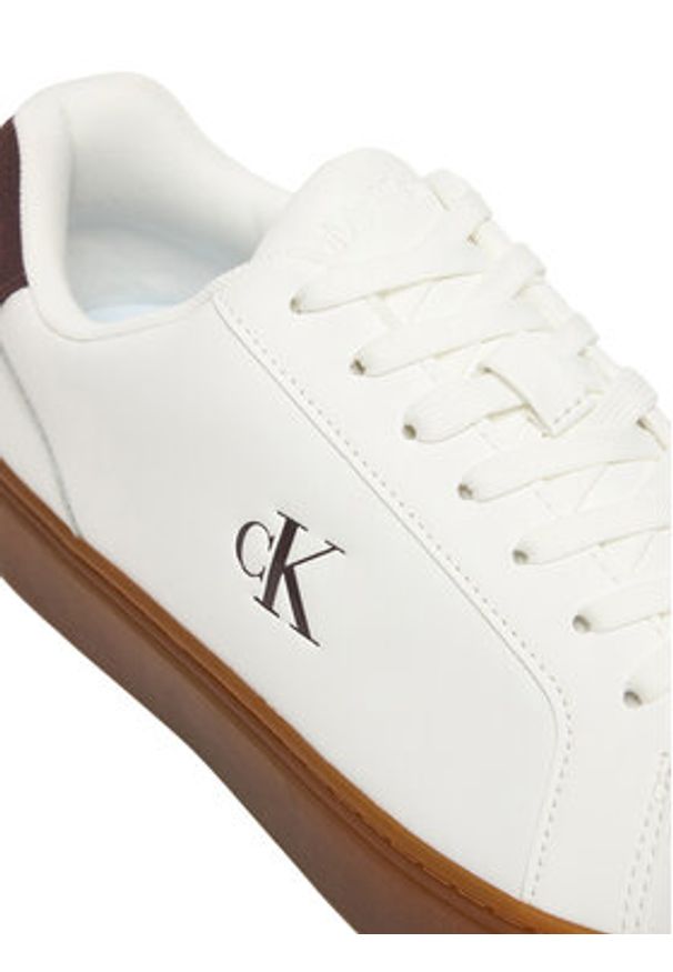 Calvin Klein Sneakersy Classic Cupsole Laceup Lth YM0YM01435 Biały. Kolor: biały. Materiał: skóra