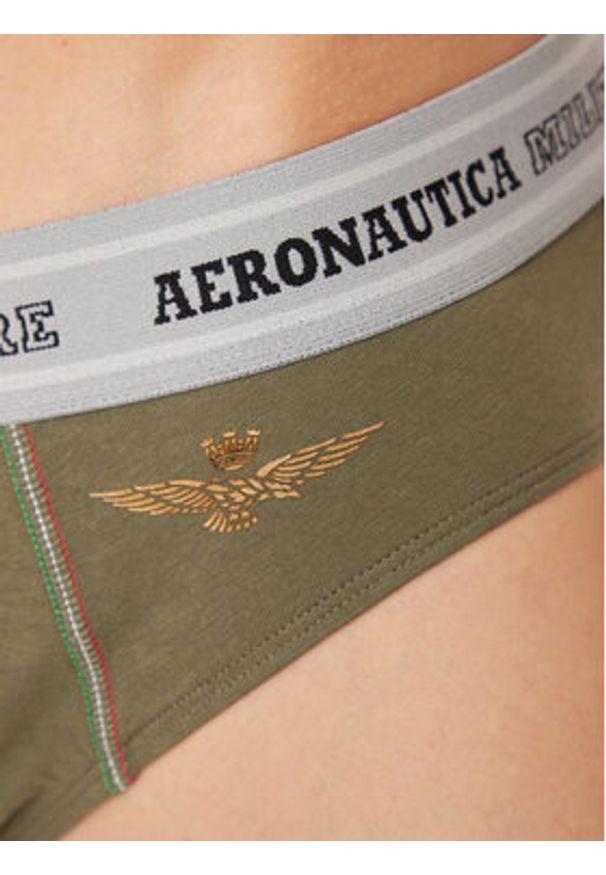 Aeronautica Militare Komplet 2 par slipów AM1USL002 Khaki. Kolor: brązowy. Materiał: bawełna