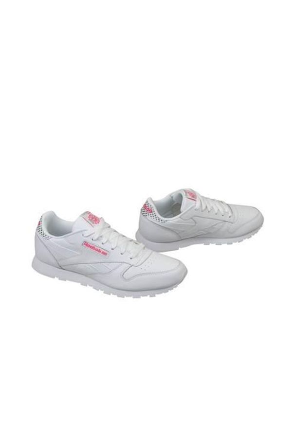 Buty do chodzenia dla dzieci Reebok CL Leather Girl Squad. Zapięcie: sznurówki. Kolor: biały. Materiał: materiał, skóra, syntetyk. Szerokość cholewki: normalna. Sport: turystyka piesza